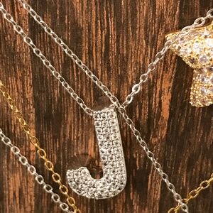 J Silver necklace